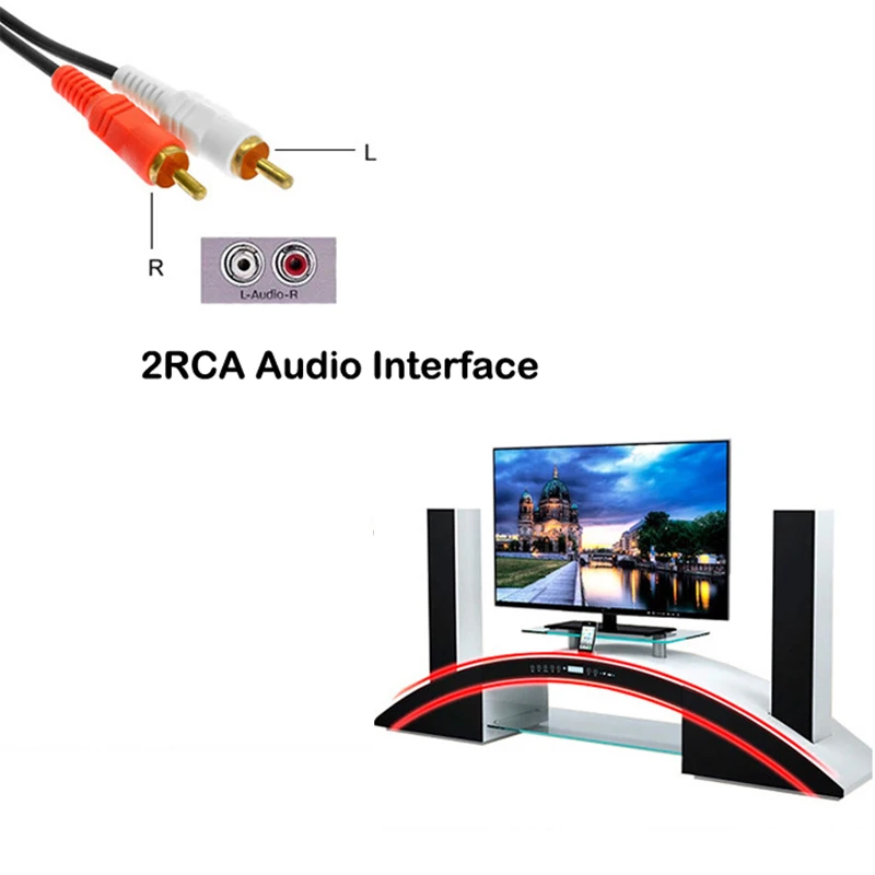 1.4 M RCA Male 2 RCA Male Jungtis Kabelis Dual Stereo Audio Laidas ilgiklis AV DVD, TV, CD, Garso Stiprintuvas Nuotrauka 4
