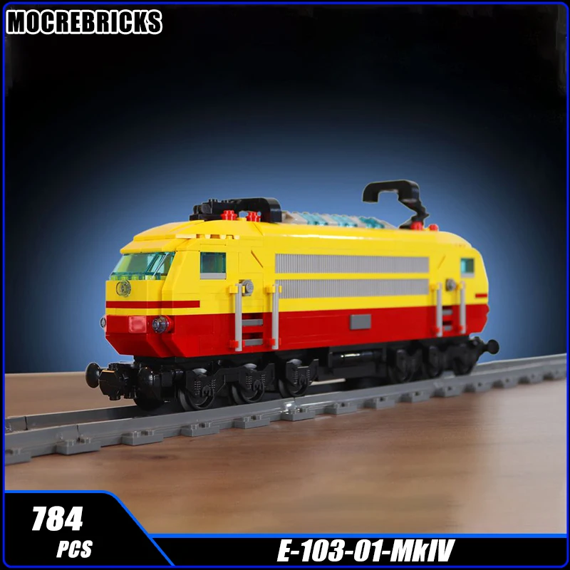 SS-93215 Garsus Miestas, vokietijos Geležinkelių E-103-01-MkIV Traukinio Lokomotyvas Blokų Technologija Modelis Plytų Žaislas, Vaikas Dovanos Nuotrauka 0