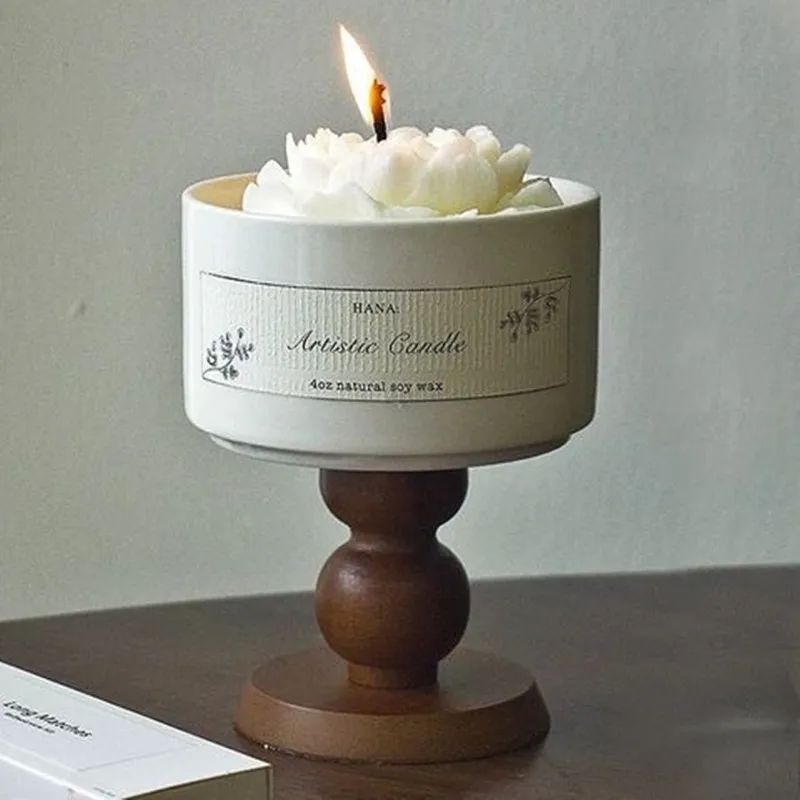 Prancūzijos Camellia Keramikinis Puodelis Aromaterapija Žvakės Instagram Stiliaus Miegamojo Kvepalų Apdailos Mažas Moterų Gimtadienis Nuotrauka 0