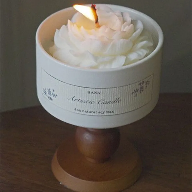 Prancūzijos Camellia Keramikinis Puodelis Aromaterapija Žvakės Instagram Stiliaus Miegamojo Kvepalų Apdailos Mažas Moterų Gimtadienis Nuotrauka 1