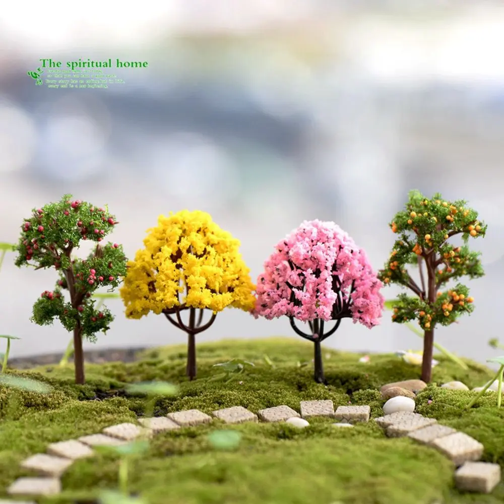 5vnt Miniatiūriniai Gėlių Medžio Multistyles Dekoracijos, Dirbtiniai Medžiai Modelio Traukinių Geležinkelio Apdaila Statybos Kraštovaizdžio Priedai Nuotrauka 3