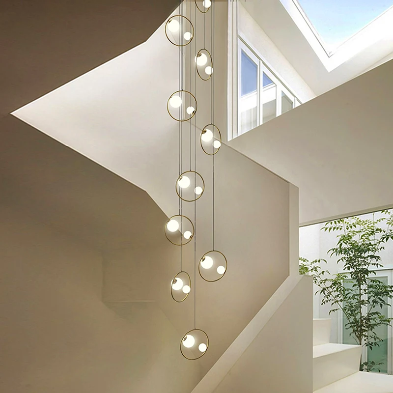 Šiuolaikinio namų dekoro led žibintai pakabukas šviesos lempos forstaircase Sietynai už kambarį kabo šviesa patalpų apšvietimas Nuotrauka 3