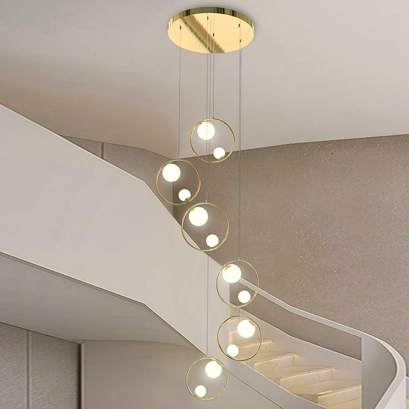 Šiuolaikinio namų dekoro led žibintai pakabukas šviesos lempos forstaircase Sietynai už kambarį kabo šviesa patalpų apšvietimas Nuotrauka 5