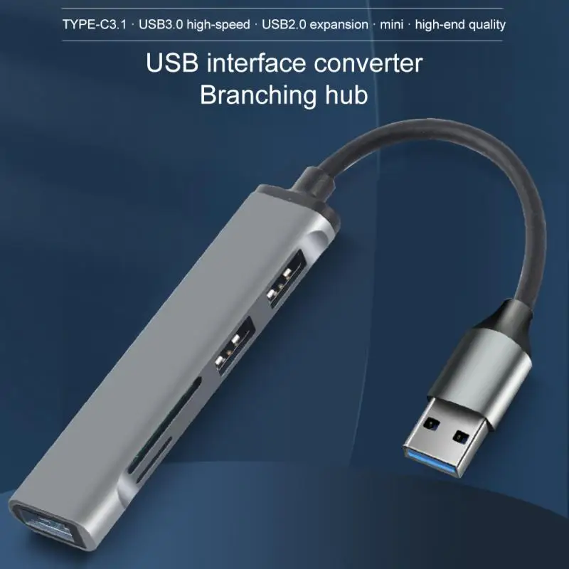 1~10VNT Port USB 3.0 Kortelių Skaitytuvas HUB USB C c tipo Skirstytuvo Mini 2 in 1 Cardreader SD TF Windows Vist Nuotrauka 2