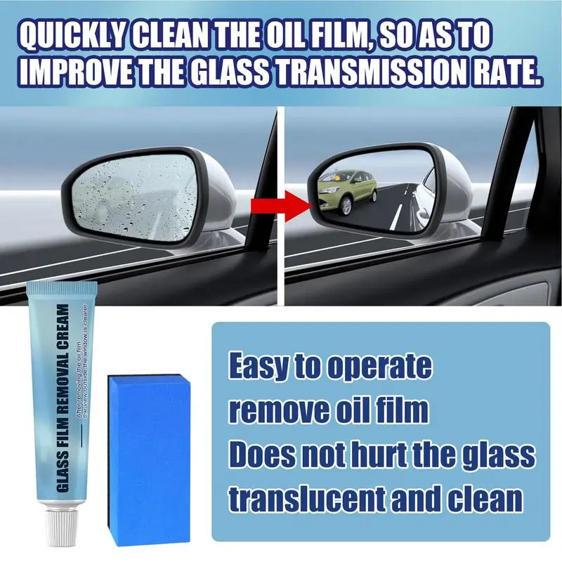 Universalus Automobilių Stiklo Poliravimo riebalų valiklis Cleaner Naftos Filmas su Kempine Vandens Ženklo Valymo Agentas Naftos Filmas Šalinimo Kremas automobilių Nuotrauka 3