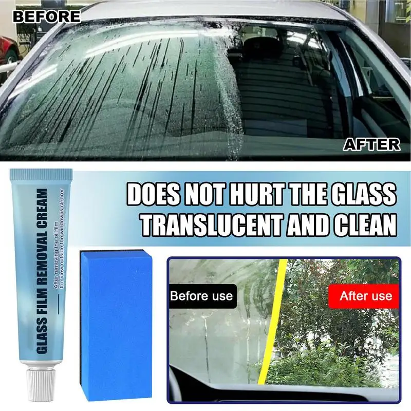 Universalus Automobilių Stiklo Poliravimo riebalų valiklis Cleaner Naftos Filmas su Kempine Vandens Ženklo Valymo Agentas Naftos Filmas Šalinimo Kremas automobilių Nuotrauka 4