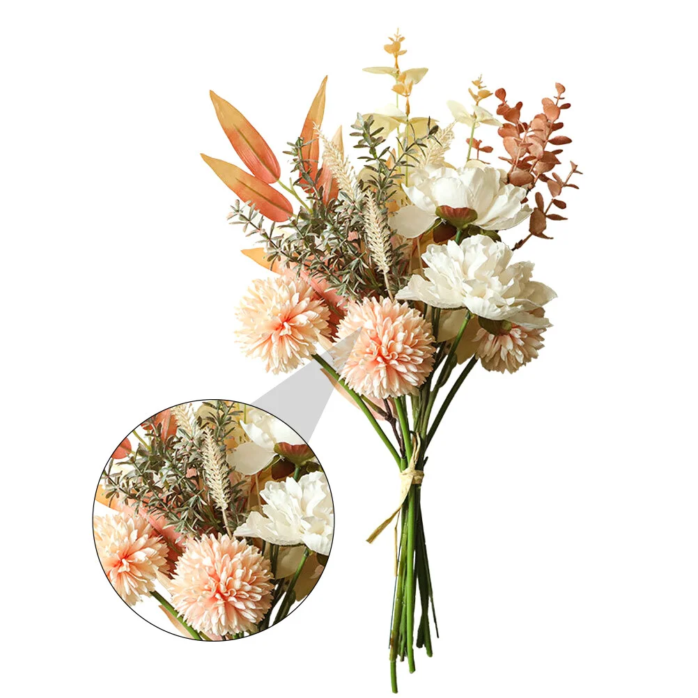 Padėkos Puokštė Dirbtiniai Augalai Kamuolius Gėlių Ornamentais Urmu neaustinis Audinys Nuotaka Nuotrauka 1