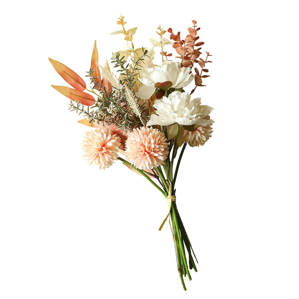 Padėkos Puokštė Dirbtiniai Augalai Kamuolius Gėlių Ornamentais Urmu neaustinis Audinys Nuotaka Nuotrauka 3