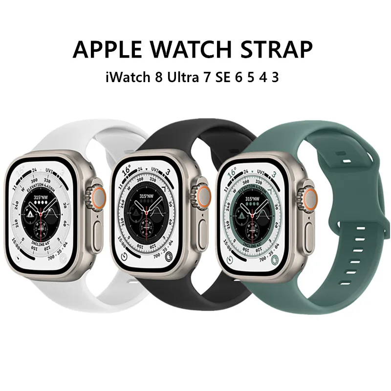 49mm 45mm Silikono Dirželis Apple Watch Band Ultra 8 7 6 44mm 40mm 44 45 49 40 mm, Sporto Apyrankė Iwatch Serija 1 2 3 4 5 Se Nuotrauka 0