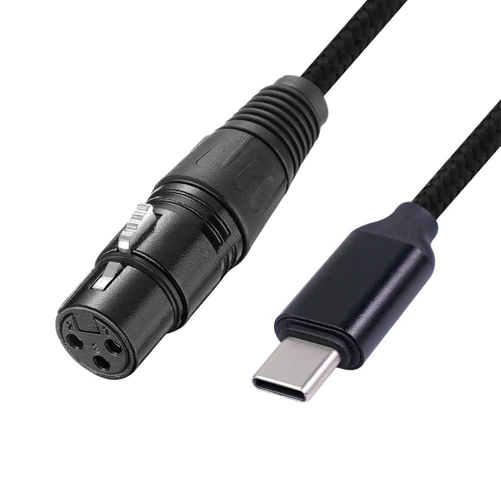 USB C iki XLR Female Kabelio, USB, C Mikrofono Kabelis C Tipo Vyras į XLR Female Mic Nuorodą Studija Audio Laidas (2M/6.6 FT) Nuotrauka 1