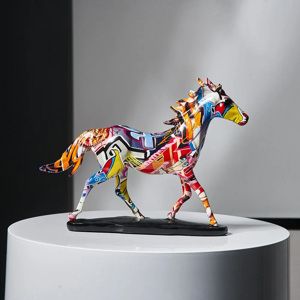 Modernaus stiliaus abstraktus arklio skulptūra, Biuro, dekoratyvinis statula Lentynoje apdailos gabalas stalo figūrėlė feng shui namų dekoro Nuotrauka 2