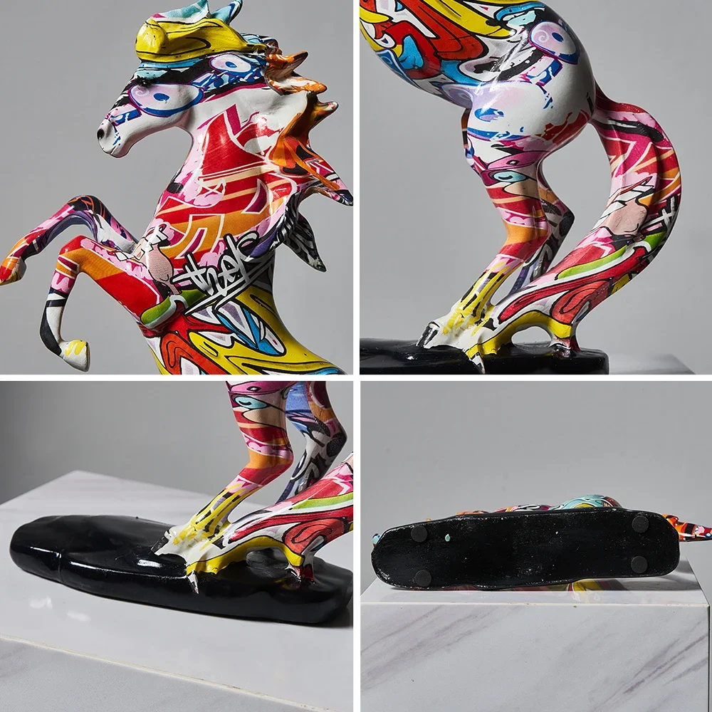 Modernaus stiliaus abstraktus arklio skulptūra, Biuro, dekoratyvinis statula Lentynoje apdailos gabalas stalo figūrėlė feng shui namų dekoro Nuotrauka 4