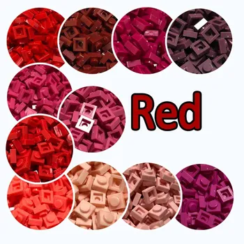 300PCS Raudonos Spalvos Plokštė, 1x1 3024 Bloko Pastato Dalis Mūrinė už Vaikas Pixel Art Remix Tapybos QR Kodą, Vaikų Žaislai 