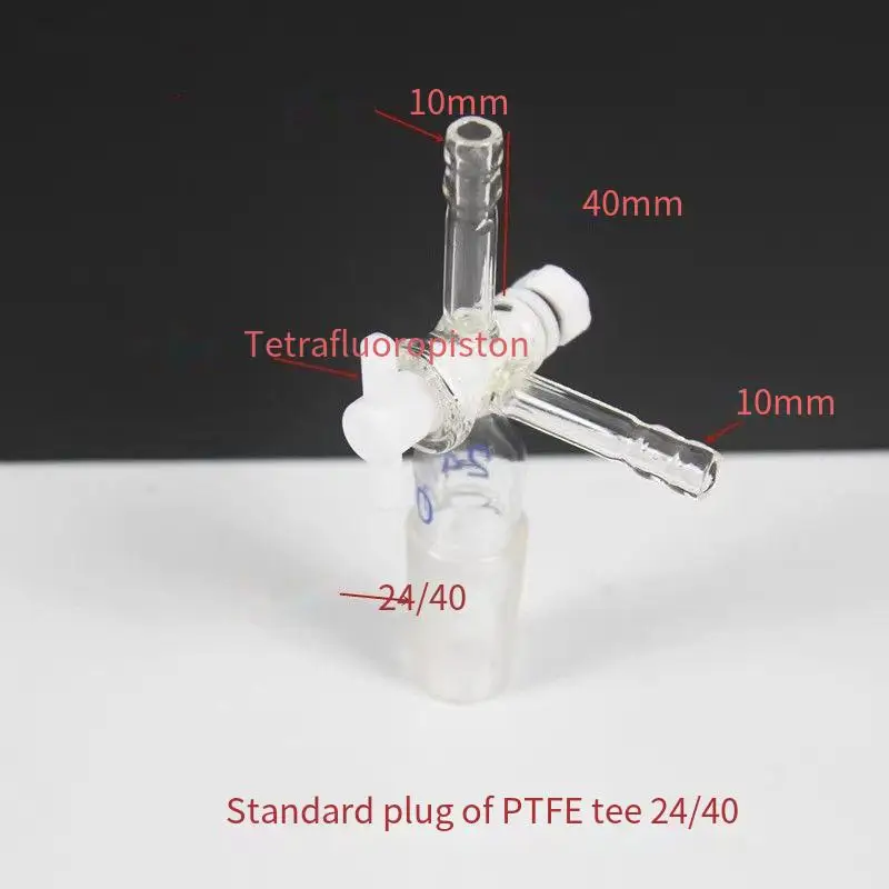 Trys kelią tiesiai stiklo PTFE stūmoklio mokymo priemonių, eksperimentinės įrangos, mokymo priemonių Nuotrauka 3