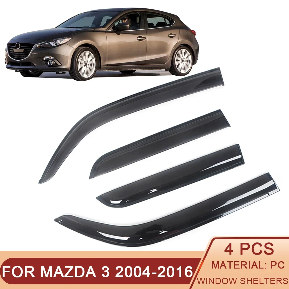 Už Mazda 3 2004-2016 Automobilių Šoninių Langų Skydelius Nuo Saulės Lietaus Apsaugas Atspalvį Shield Pastogę Raštas Padengti Apdaila Rėmo Lipdukas Priedai Nuotrauka 0