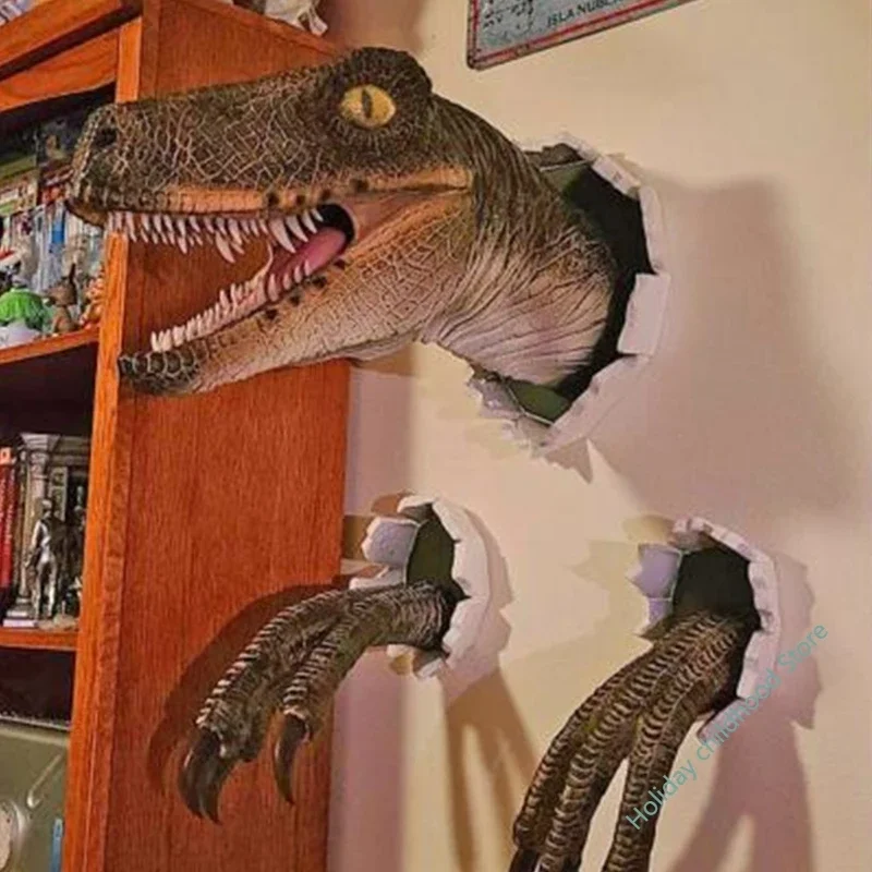 3D Dinozaurai Apdailos Velociraptor Nustatyti Dervos Sienos Atmosferą Dekoratyvinis Rekvizitai Lašas Laivybos Nuotrauka 1