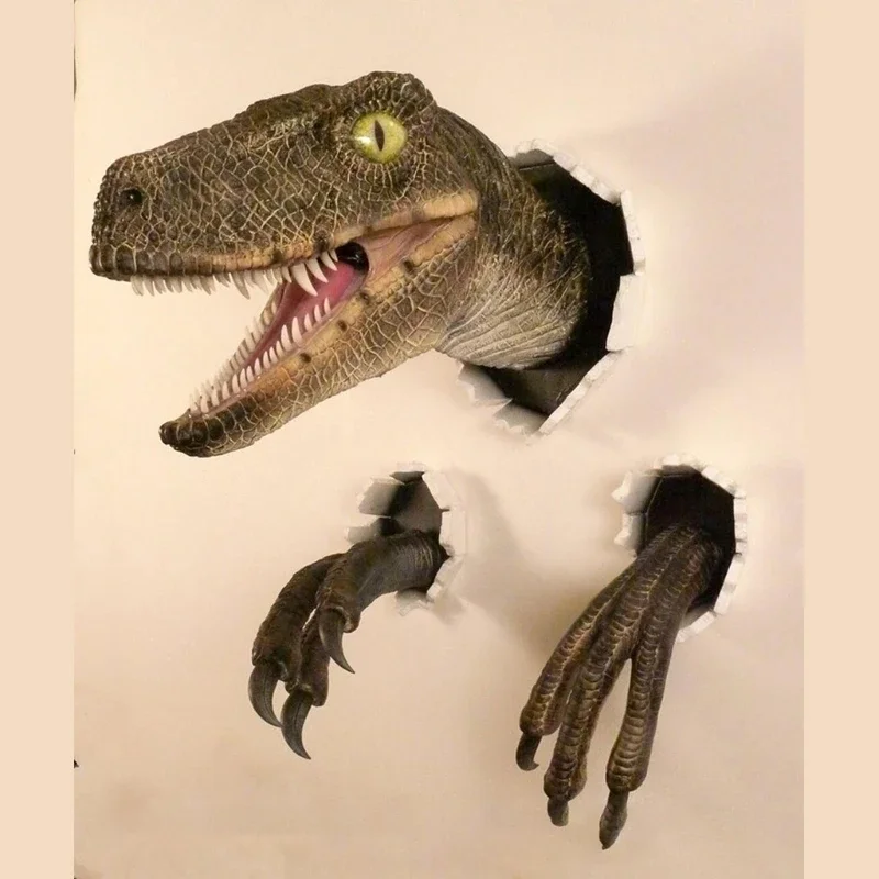3D Dinozaurai Apdailos Velociraptor Nustatyti Dervos Sienos Atmosferą Dekoratyvinis Rekvizitai Lašas Laivybos Nuotrauka 2