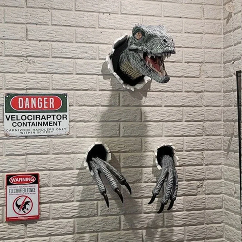 3D Dinozaurai Apdailos Velociraptor Nustatyti Dervos Sienos Atmosferą Dekoratyvinis Rekvizitai Lašas Laivybos Nuotrauka 3