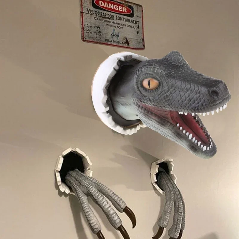 3D Dinozaurai Apdailos Velociraptor Nustatyti Dervos Sienos Atmosferą Dekoratyvinis Rekvizitai Lašas Laivybos Nuotrauka 4
