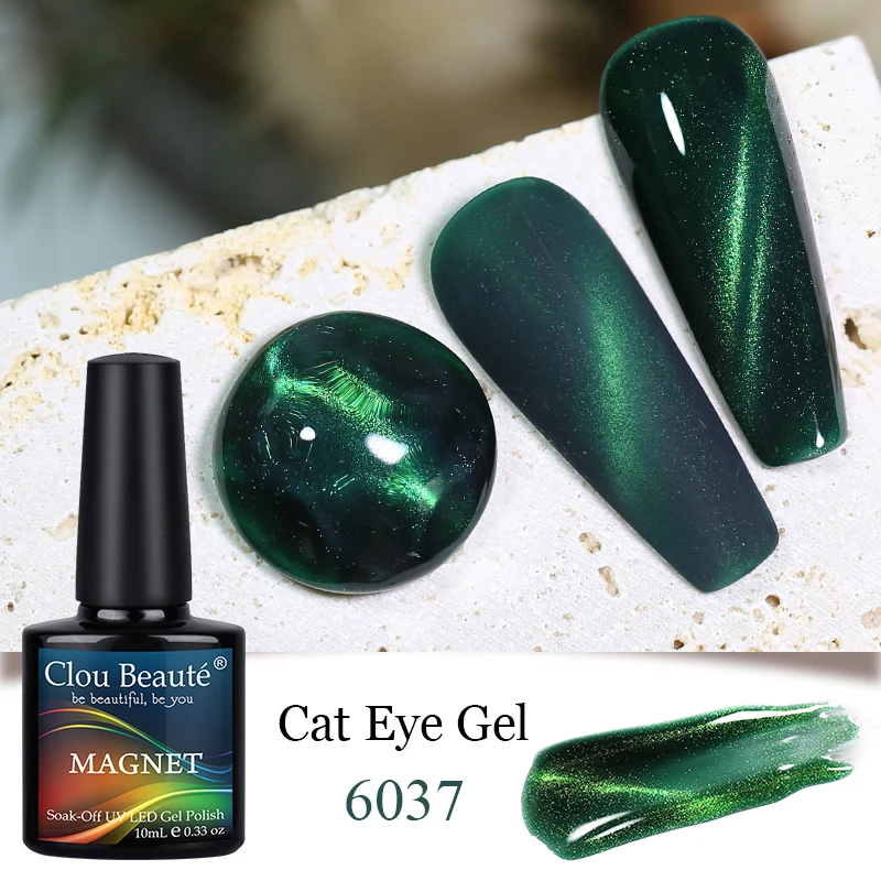 Clou Beaute Kačių Akių Gelis Nagų lakas Raudonos, Žalios Spalvų Magnetinės LED UV Lako 