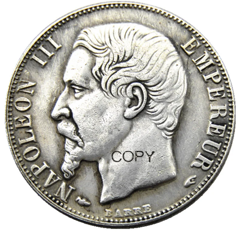 Prancūzija rinkinys(1853-1863A) 4pcs 2 Frankų Napoleonas III Sidabro Padengtą Kopijuoti Monetas Nuotrauka 1