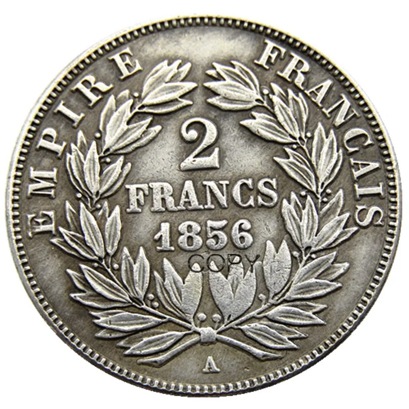 Prancūzija rinkinys(1853-1863A) 4pcs 2 Frankų Napoleonas III Sidabro Padengtą Kopijuoti Monetas Nuotrauka 4
