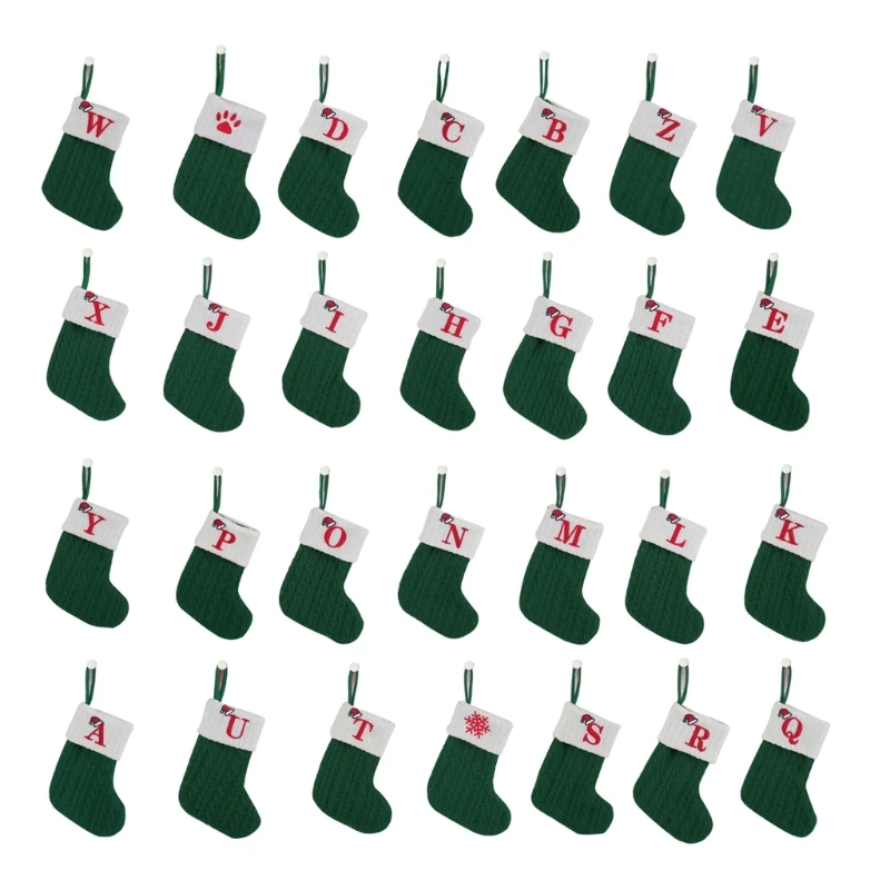 7 Colių Mini Pradinio Kalėdų Kojinę Laišką Išsiuvinėti Kabelis Megzti Kalėdų Kojinės Saldainiai Dovanų Turėtojas Papuošalai Nuotrauka 0