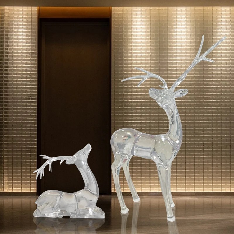 Šiuolaikinio abstraktaus Taihu akmens karvė papuošalai viešbučio kambarį įėjimo skaidrios dervos skulptūra minkšta apdaila dailė ir amatai Nuotrauka 4