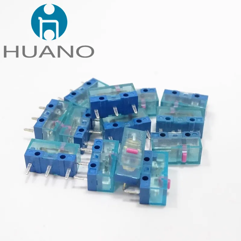 10vnt Naujas Produktas HUANO V2 Skaidrus Baltas Skaidrus, Mėlynas Mikro Jungiklis 80 Milijonų Žaidimas pelę kairėn, dešinėn mygtuką mikrojungiklis Nuotrauka 1