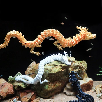 3D Atspausdintas Sujungtas Dragon Namų Biuro Apdailos ir Dekoro Vaikams Dovanos Kinijos Lankstus Realistiškas, Pagamintas Papuošalas Žaislo Modelis