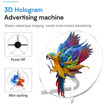 3D Holograma Projektorius 25cm Ventiliatorius Darbalaukio Reklamos Mašina Plika Akimi Wifi Led Logo Holografinis Šviesos Žaidėjas Rodyti