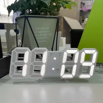 3D LED Skaitmeninis Laikrodis, Šviesos Mados Sieninis Laikrodis Daugiafunkcinis Kūrybos USB Prijungti Elektroninis Laikrodis Namų Puošybai
