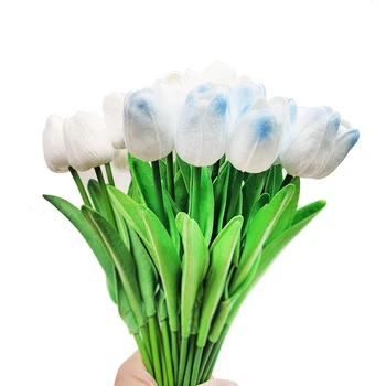 3pcs Dirbtinės Tulpės Netikrą Gėlių Puokštė Namų Kambarį Vestuvių Dekoravimas Gėlių kompozicijų Fotografavimo Rekvizitai Žaliųjų Augalų