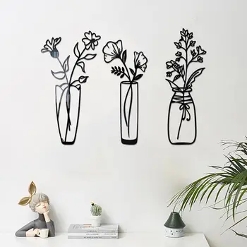 3Pcs/Set Gėlių Vaza Veidrodinė Siena Lipdukas lipnios Nuimamas Akrilo 3D Tuščiaviduriai Vaza Drugelis Sienų Lipdukai Namų Dekoro