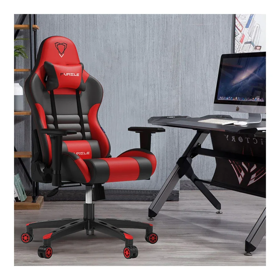 Pigus kompiuteris gamer pc lenktynių kabinos juoda raudona sėdima sofa, ergonomiškas kėdės prabangus žaidimų kėdė Nuotrauka 0