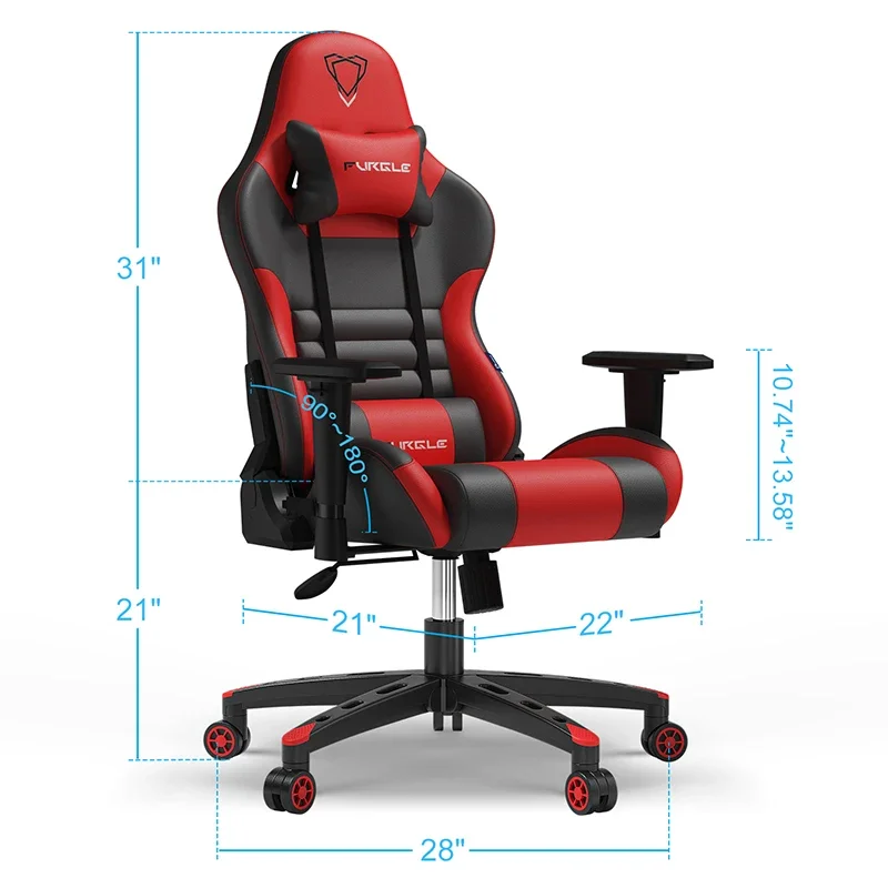 Pigus kompiuteris gamer pc lenktynių kabinos juoda raudona sėdima sofa, ergonomiškas kėdės prabangus žaidimų kėdė Nuotrauka 2