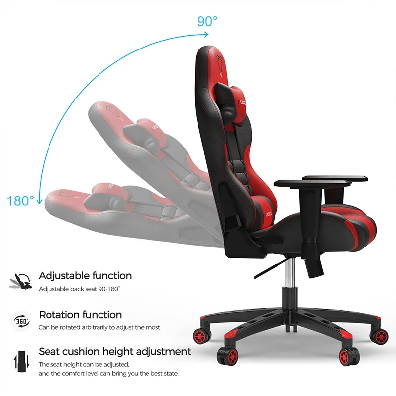 Pigus kompiuteris gamer pc lenktynių kabinos juoda raudona sėdima sofa, ergonomiškas kėdės prabangus žaidimų kėdė Nuotrauka 4
