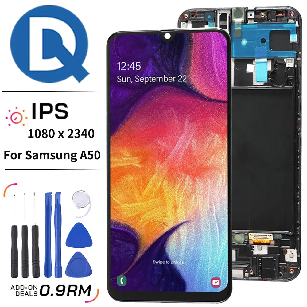 QD 6.5 Colių LCD Samsung A50 AMOLED / OLED / TFT,Ekranas Jutiklinis Ekranas skaitmeninis keitiklis Pakeitimas Kokybės SM-A505F Ekranas Nuotrauka 0