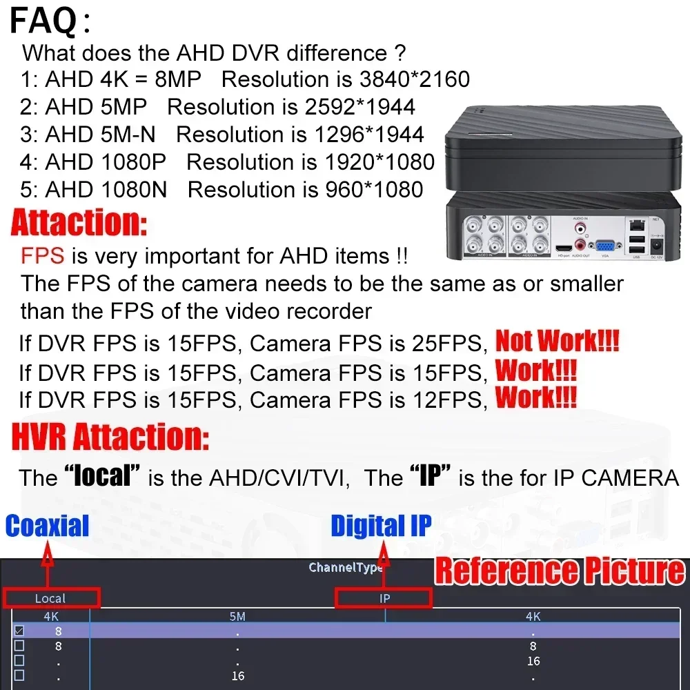 6 IN 1 Max IP 5MP 16CH NVR 4CH 8CH HAINAUT DVR Stebėjimo Vaizdo įrašymo Mini VAIZDO Hibridinis DVR Recorder 5M-N 1080N Motion Detect Nuotrauka 5