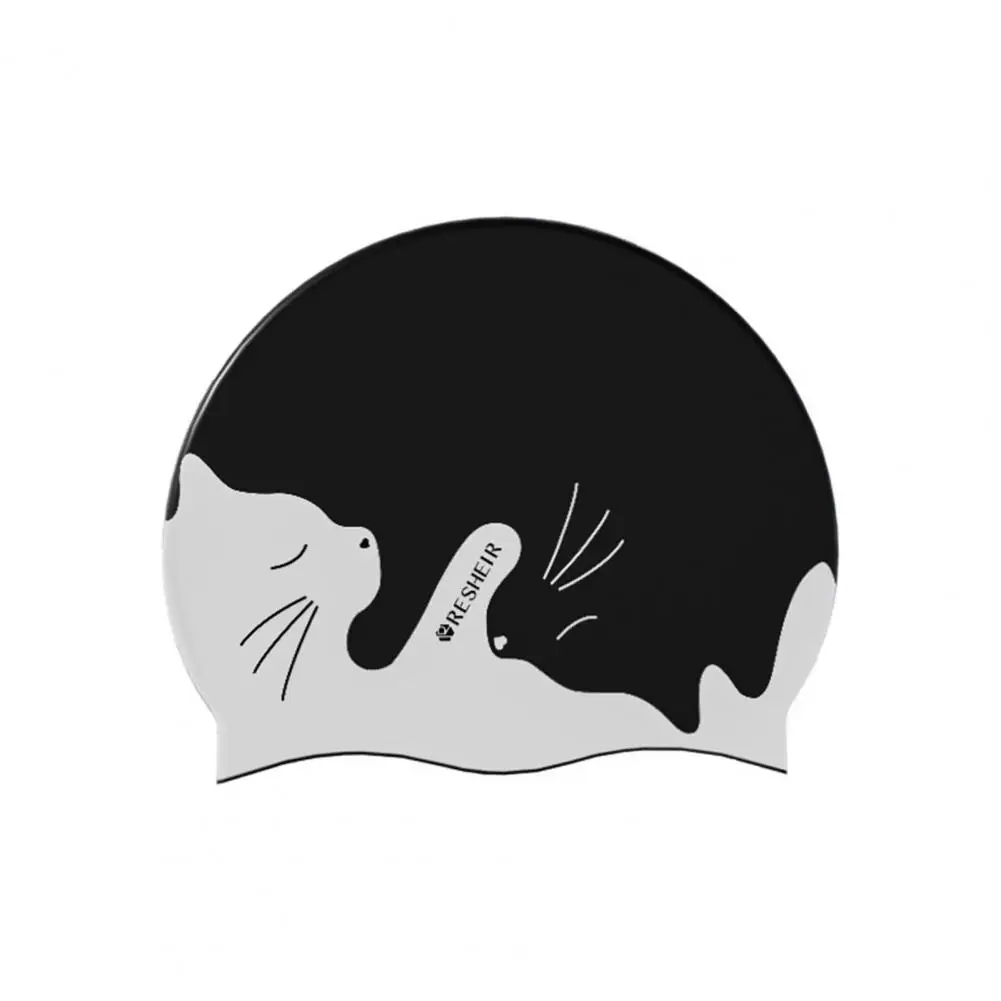 Vandens Nardymo Skrybėlę Silikoninis Vandeniui Plaukimo Kepurės Vaikams, Cartoon Modelis Sausų Plaukų Plaukti Kepurės su Ausų Apsauga Unisex Nuotrauka 1