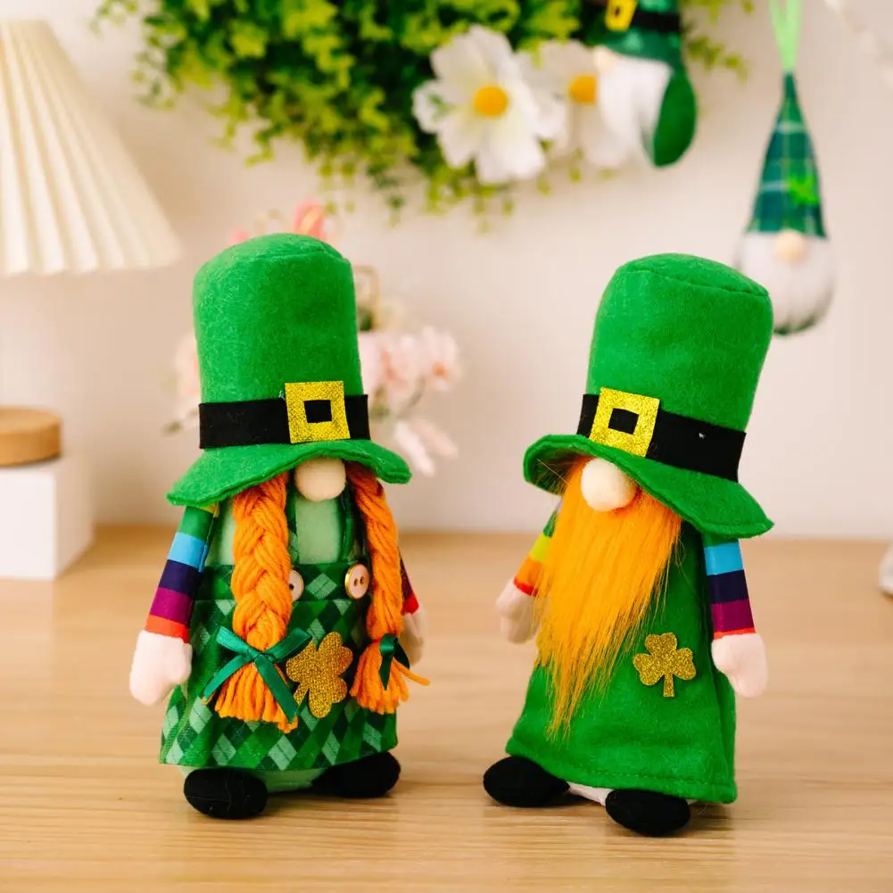 Gnome Ornamentu Pliušinis Sėkmės Ilgai Skrybėlę Šventojo Patriko Diena Airijoje Patrona Beveidis Lėlės Nykštukas Ornamentu Namų Dekoro Nuotrauka 1