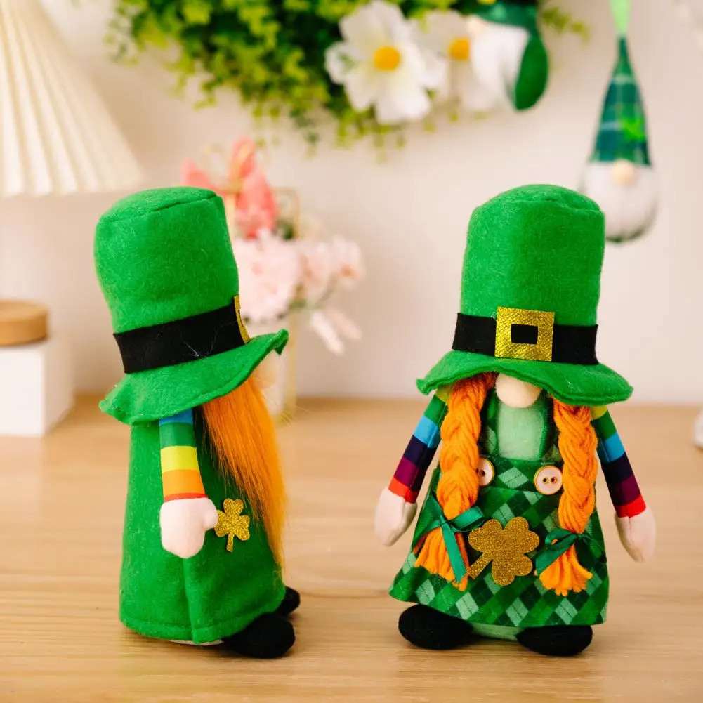 Gnome Ornamentu Pliušinis Sėkmės Ilgai Skrybėlę Šventojo Patriko Diena Airijoje Patrona Beveidis Lėlės Nykštukas Ornamentu Namų Dekoro Nuotrauka 2