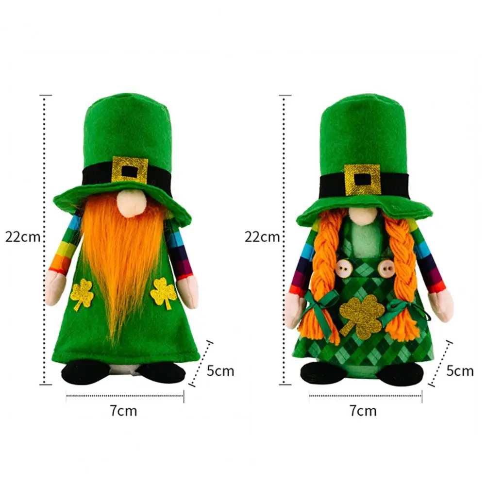 Gnome Ornamentu Pliušinis Sėkmės Ilgai Skrybėlę Šventojo Patriko Diena Airijoje Patrona Beveidis Lėlės Nykštukas Ornamentu Namų Dekoro Nuotrauka 5