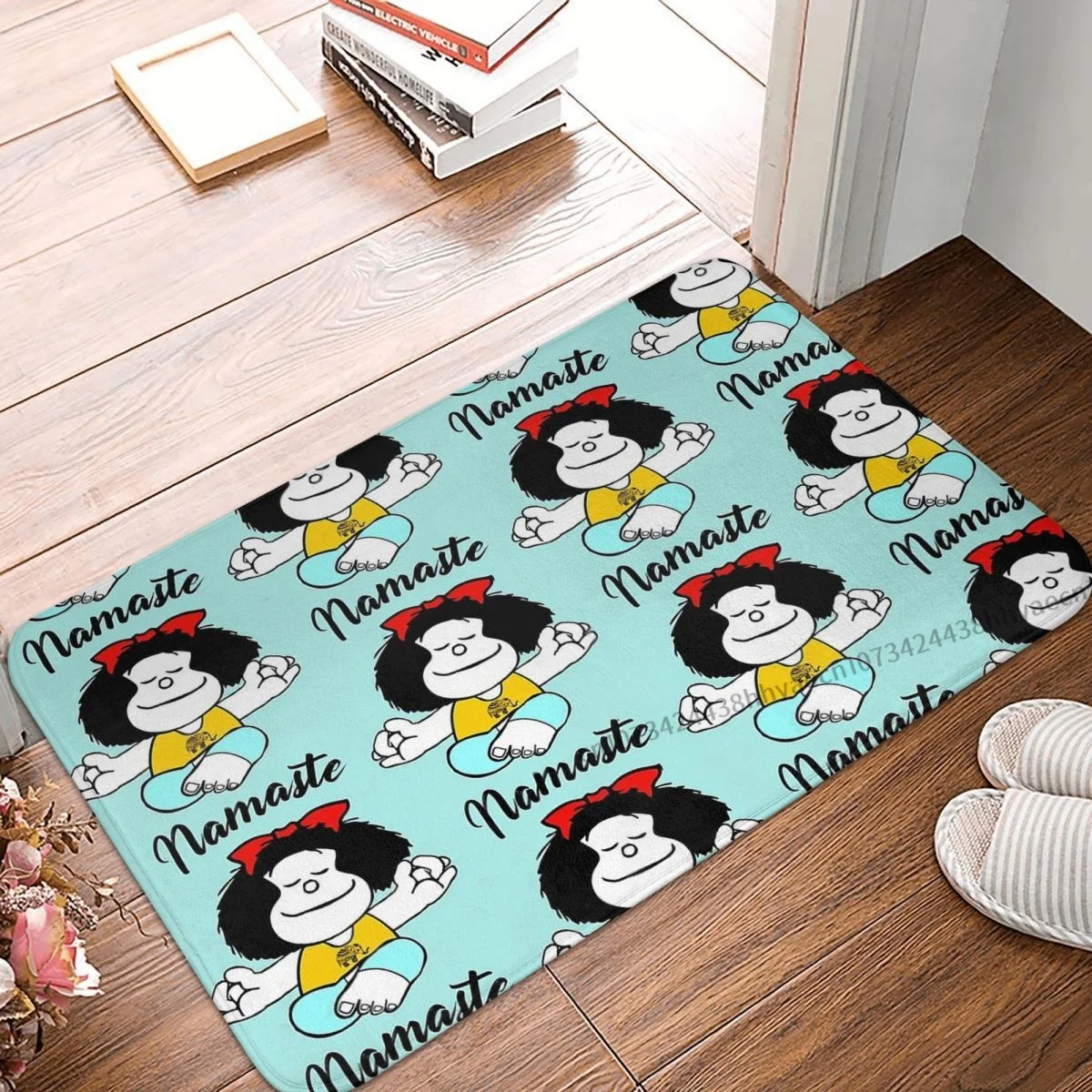 Mafalda Miguelito Komiksų neslidus Słomianka Vonios Kilimėlis Namaste Grindų Kilimas Sveiki Kilimas Miegamajame Dekoratyvinis Nuotrauka 0