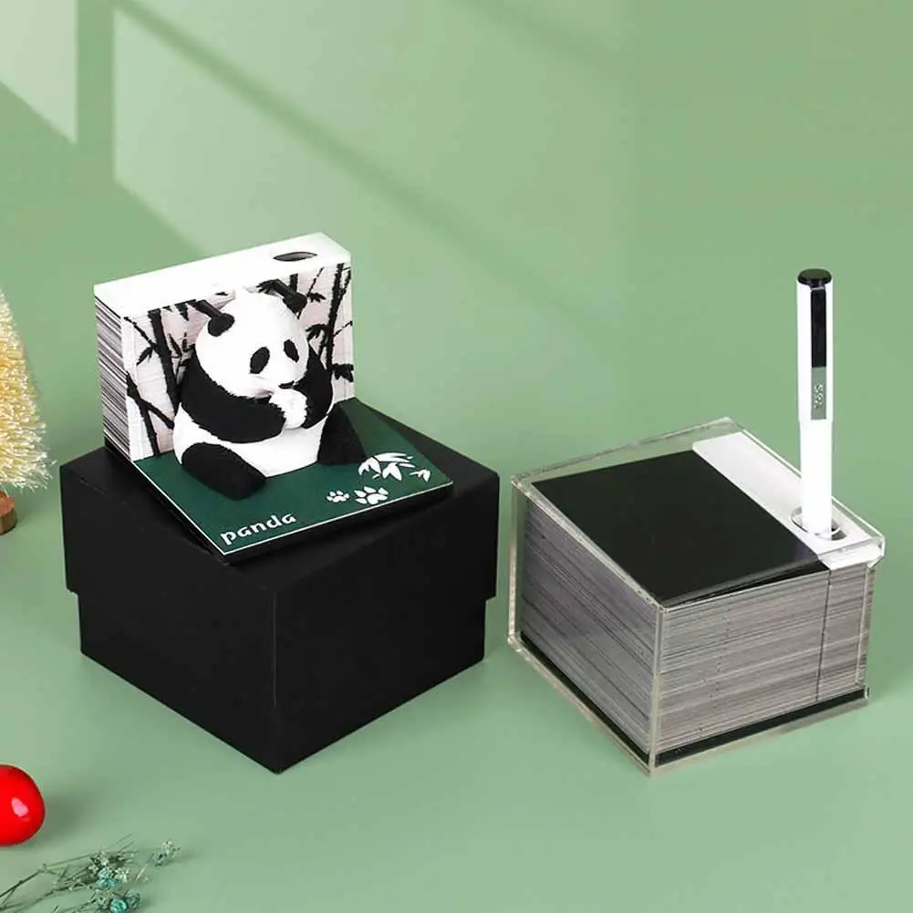 Panda Omoshiroi Blokuoti 3D Memo Pad Popieriniai Memo Pad Blokas Pažymi, Biurų Popieriaus Pažymi, Kalėdų, Gimtadienio Dovana Nuotrauka 0