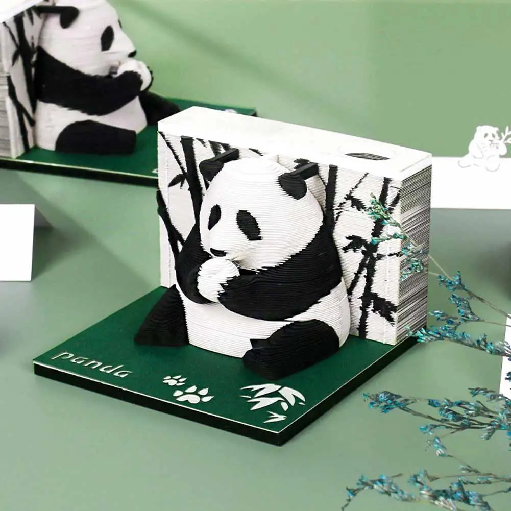 Panda Omoshiroi Blokuoti 3D Memo Pad Popieriniai Memo Pad Blokas Pažymi, Biurų Popieriaus Pažymi, Kalėdų, Gimtadienio Dovana Nuotrauka 1
