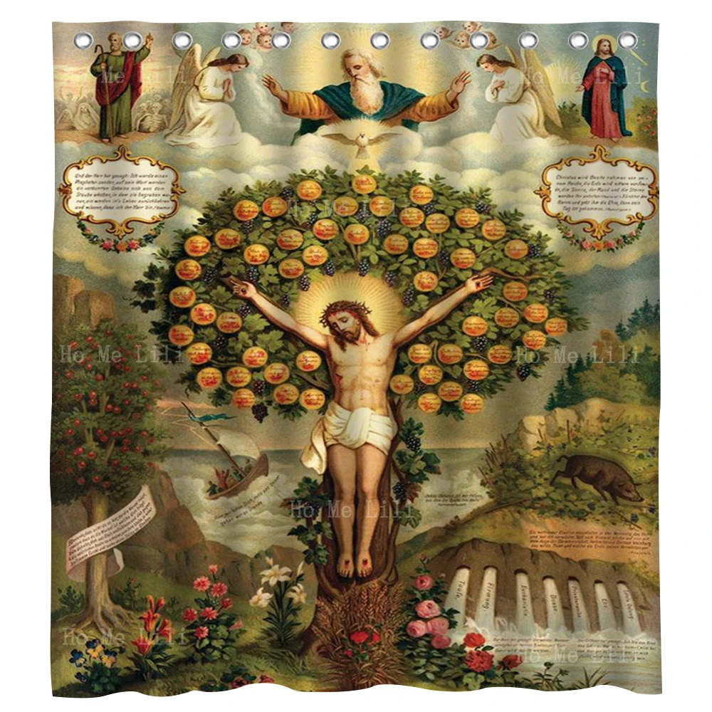 Medžio Dangiškojo Gyvenimo Patvirtinimas Krikšto Stačiatikių Portretas Synaxis Iš Archangelų Piktogramą Dušo Užuolaidos Nuotrauka 4