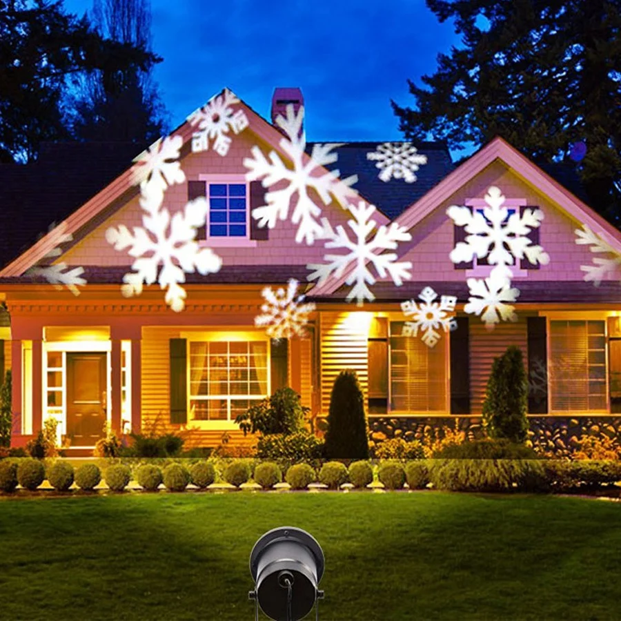 Kalėdų Snaigės Projektoriaus Šviesos Lauko IP65 Vandeniui LED Snaigės Projekcija Lempos Sodo Kalėdų Atostogų Šaliai Dekoro Nuotrauka 0