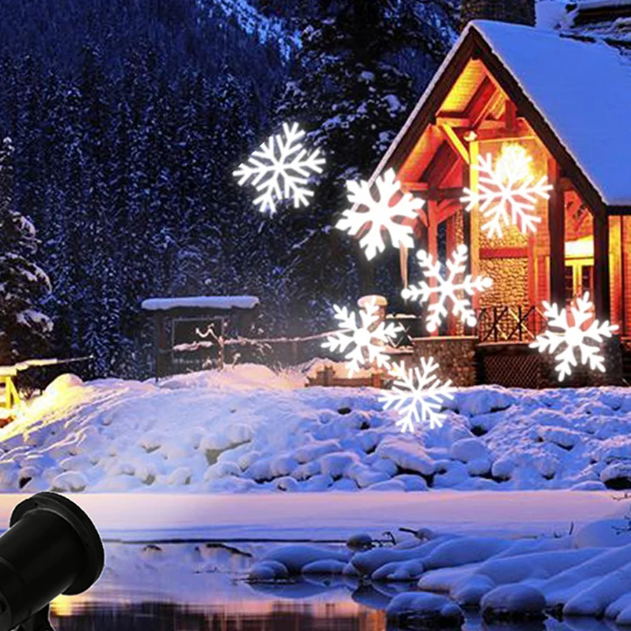 Kalėdų Snaigės Projektoriaus Šviesos Lauko IP65 Vandeniui LED Snaigės Projekcija Lempos Sodo Kalėdų Atostogų Šaliai Dekoro Nuotrauka 1