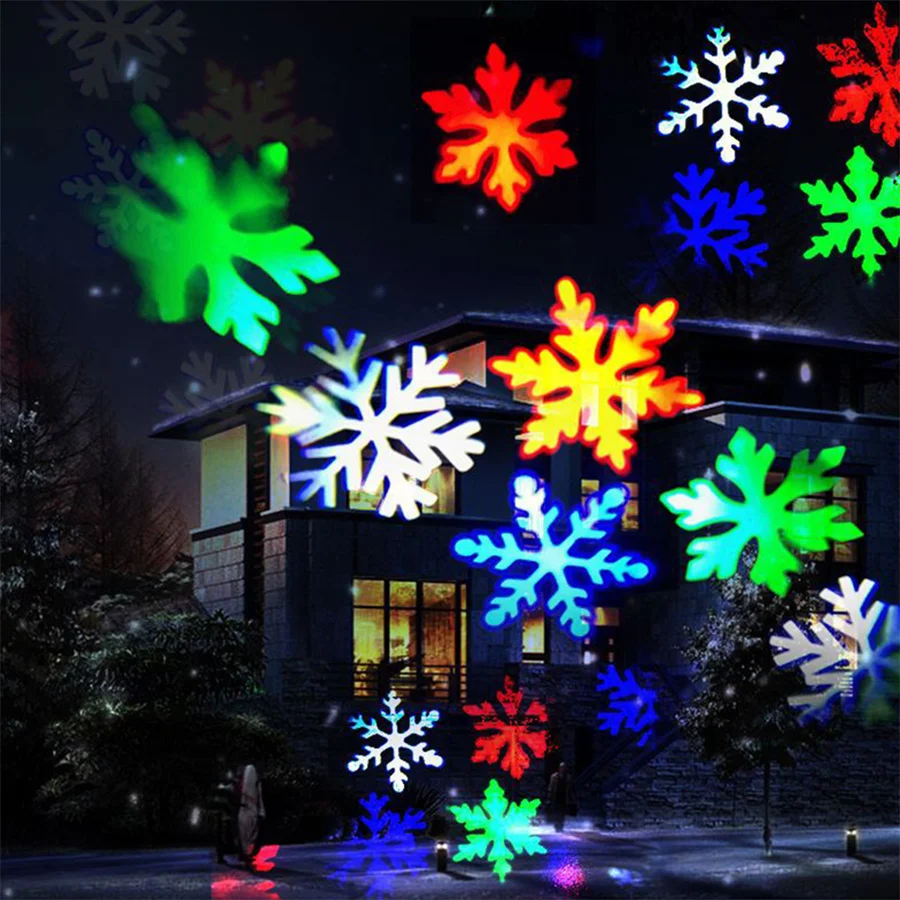 Kalėdų Snaigės Projektoriaus Šviesos Lauko IP65 Vandeniui LED Snaigės Projekcija Lempos Sodo Kalėdų Atostogų Šaliai Dekoro Nuotrauka 2